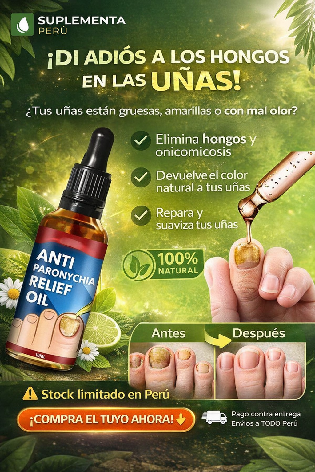 DI ADIOS A LOS HONGOS EN LAS UÑAS: ANTI HONGO / ELIMINA HONGO DE UÑAS