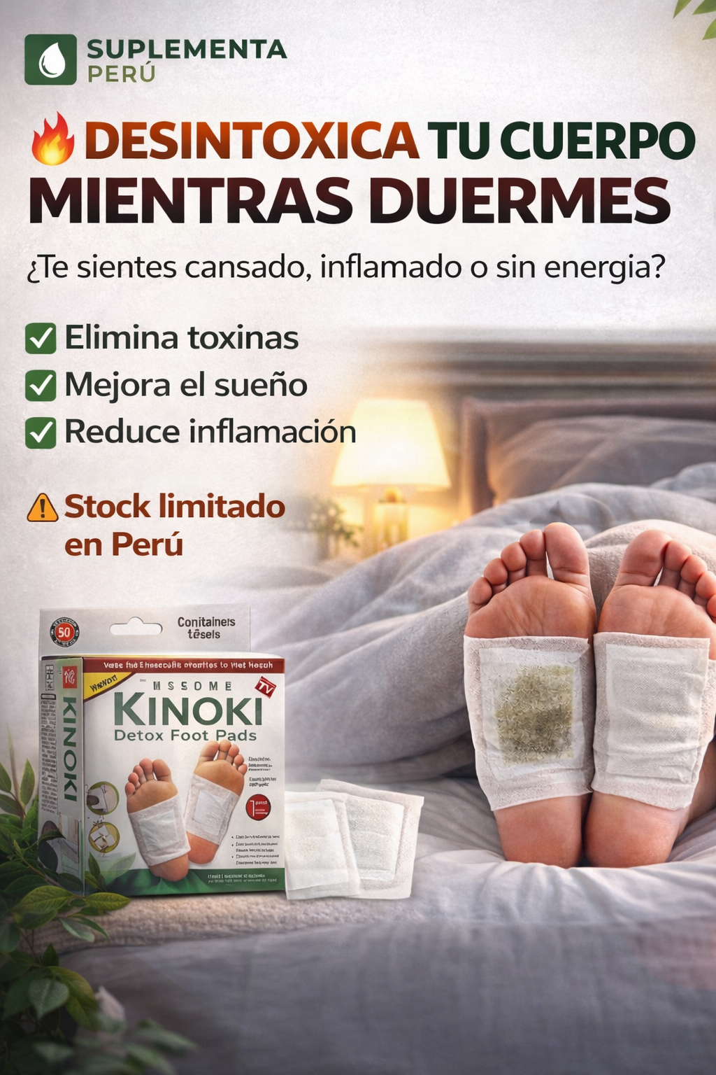 PARCHES KINOKI DETOX: DESINTOXICA TU CUERPO MIENTRAS DUERMES (20 PARCHES)